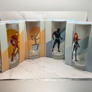 NEW IN BOX Full Set of 4 2025 Marvel Character 10oz 290mL Glasses